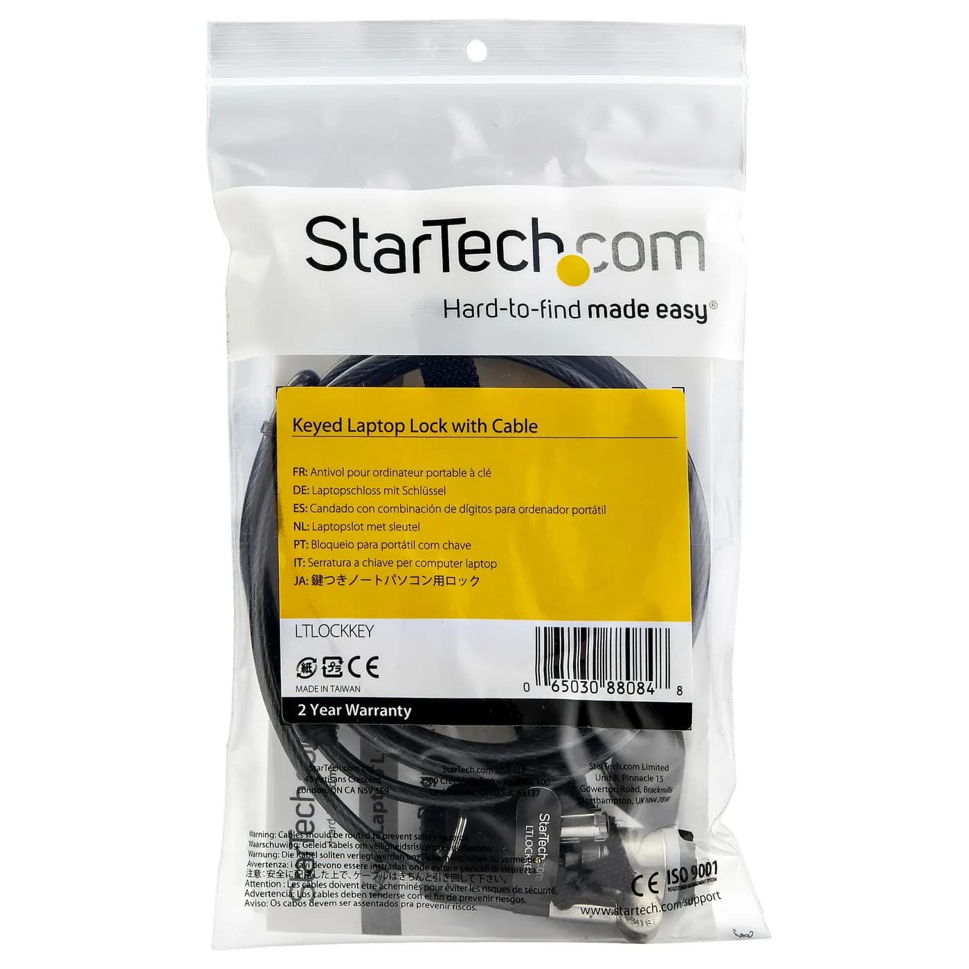 StarTech.com Candado con Cable para Laptop - con Traba de Ranura (Tipo 5