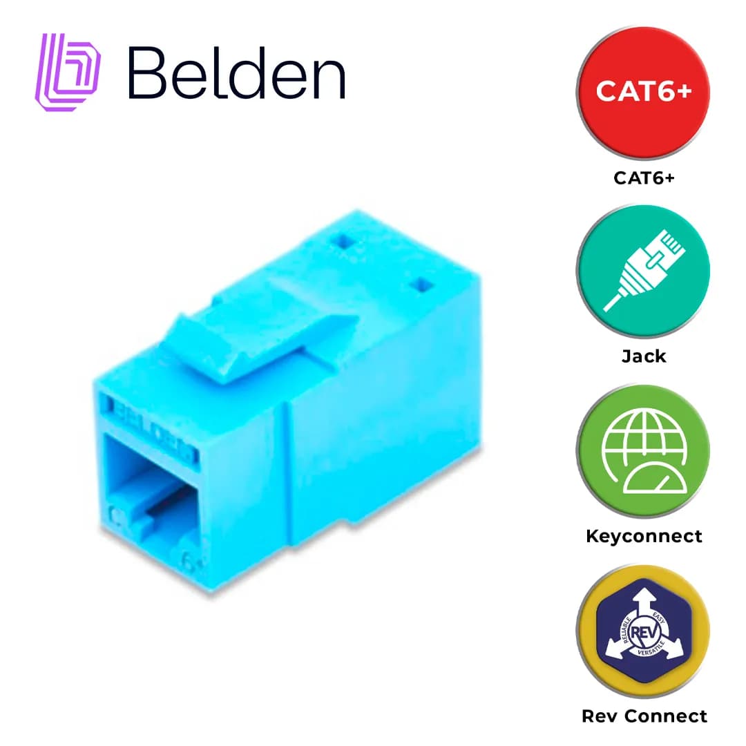 CONECTOR MODULAR JACK CAT6+ RJ45 BELDEN RV6MJKUTB-S1 / REVCONNECT / IN 2