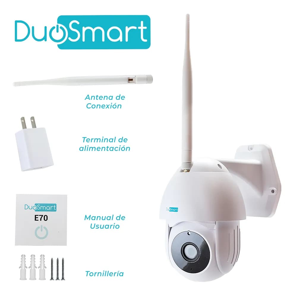 CAMARA INTELIGENTE PT DUOSMART E70 WIFI 2.4 GHZ PARA EXTERIOR CON AUDI 6