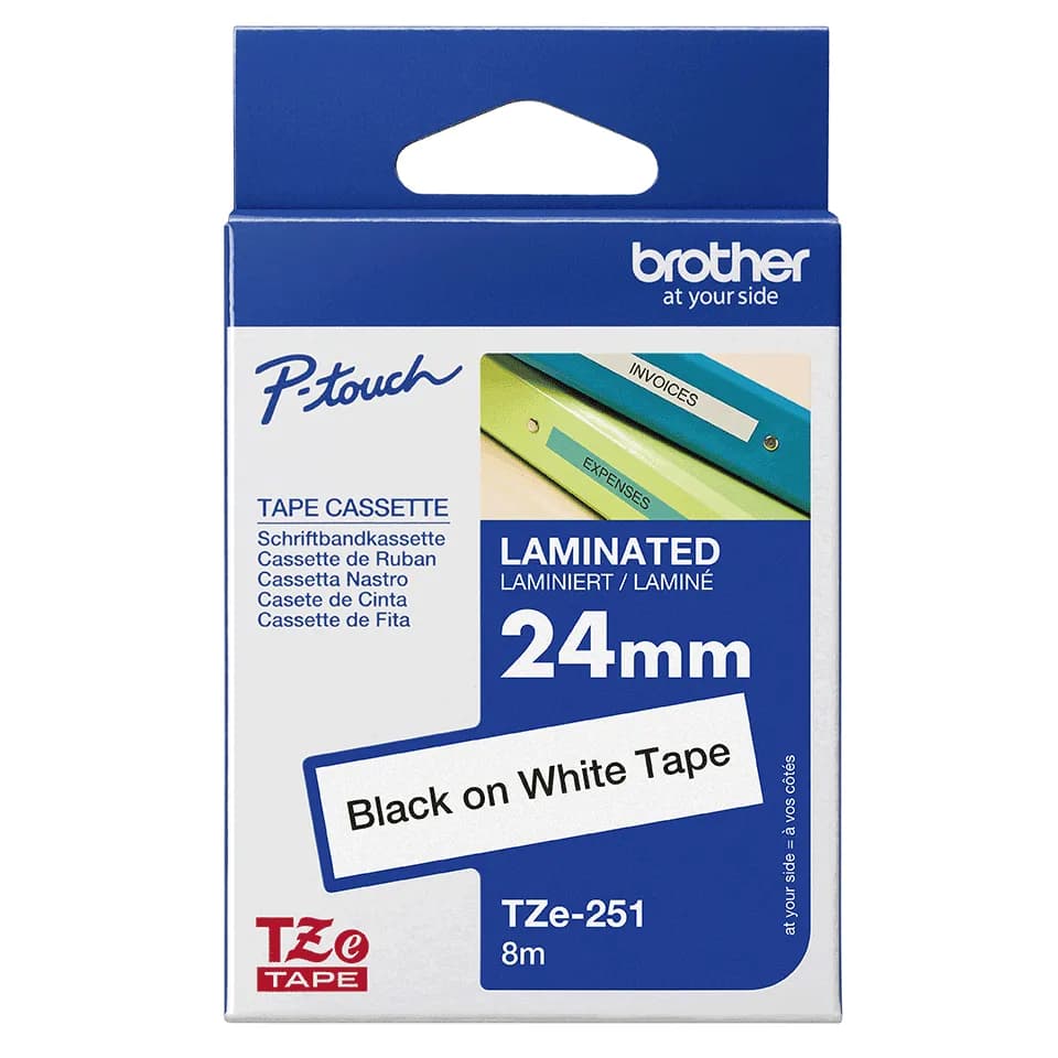 Brother TZE-251 cinta para impresora de etiquetas Negro sobre blanco 4