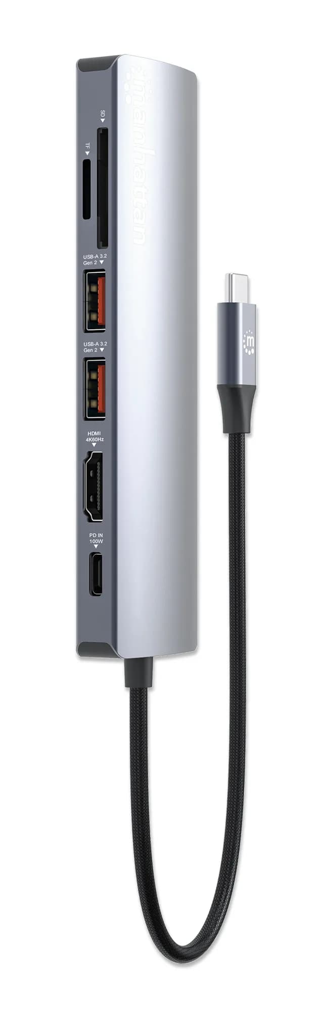 Manhattan Estación Docking USB-C con lector de tarjetas, 7 en 1 6