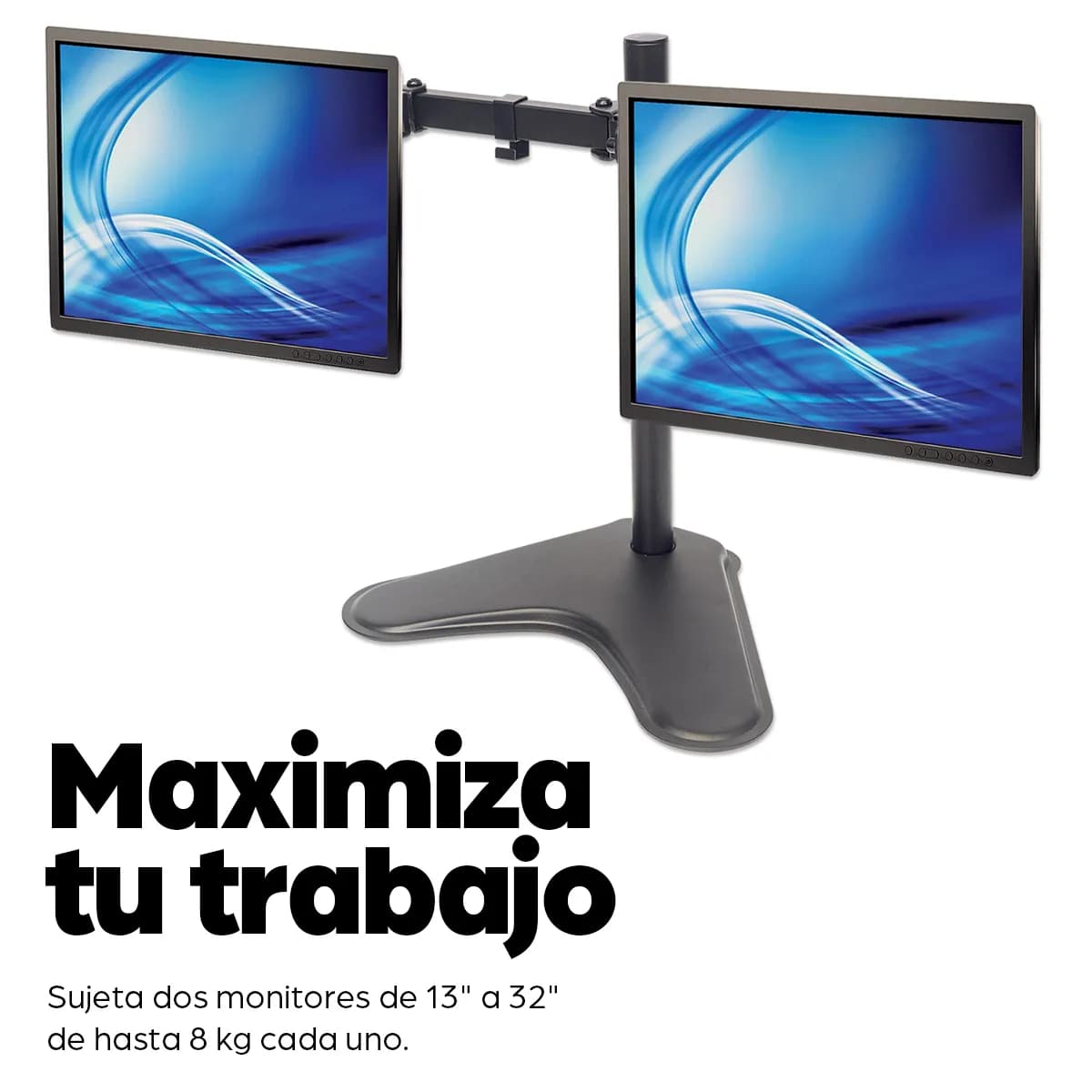 Manhattan Soporte para dos monitores, movimiento con brazos de doble a 6