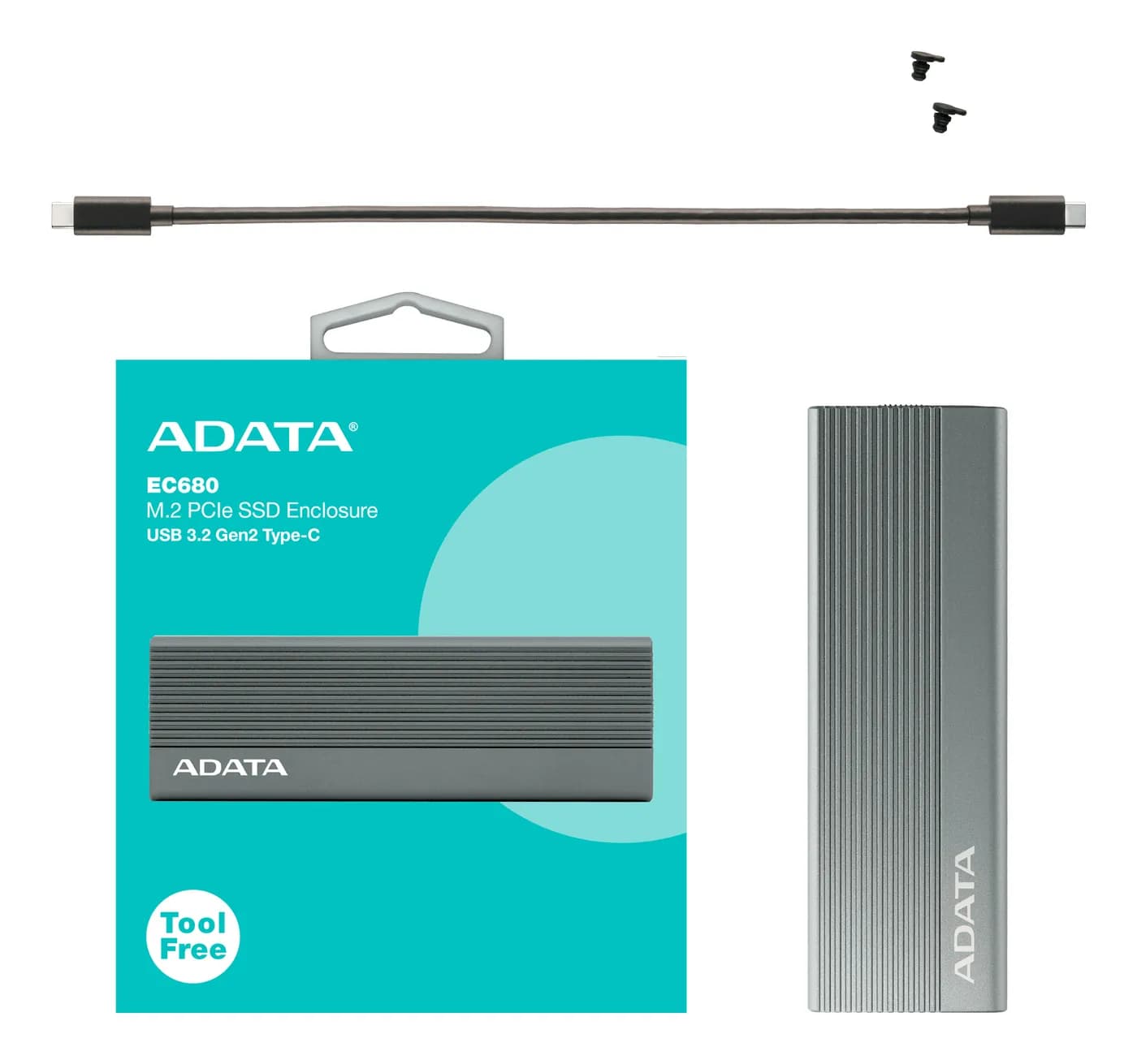 ADATA EC680 Carcasa para SSD Gris M.2 7