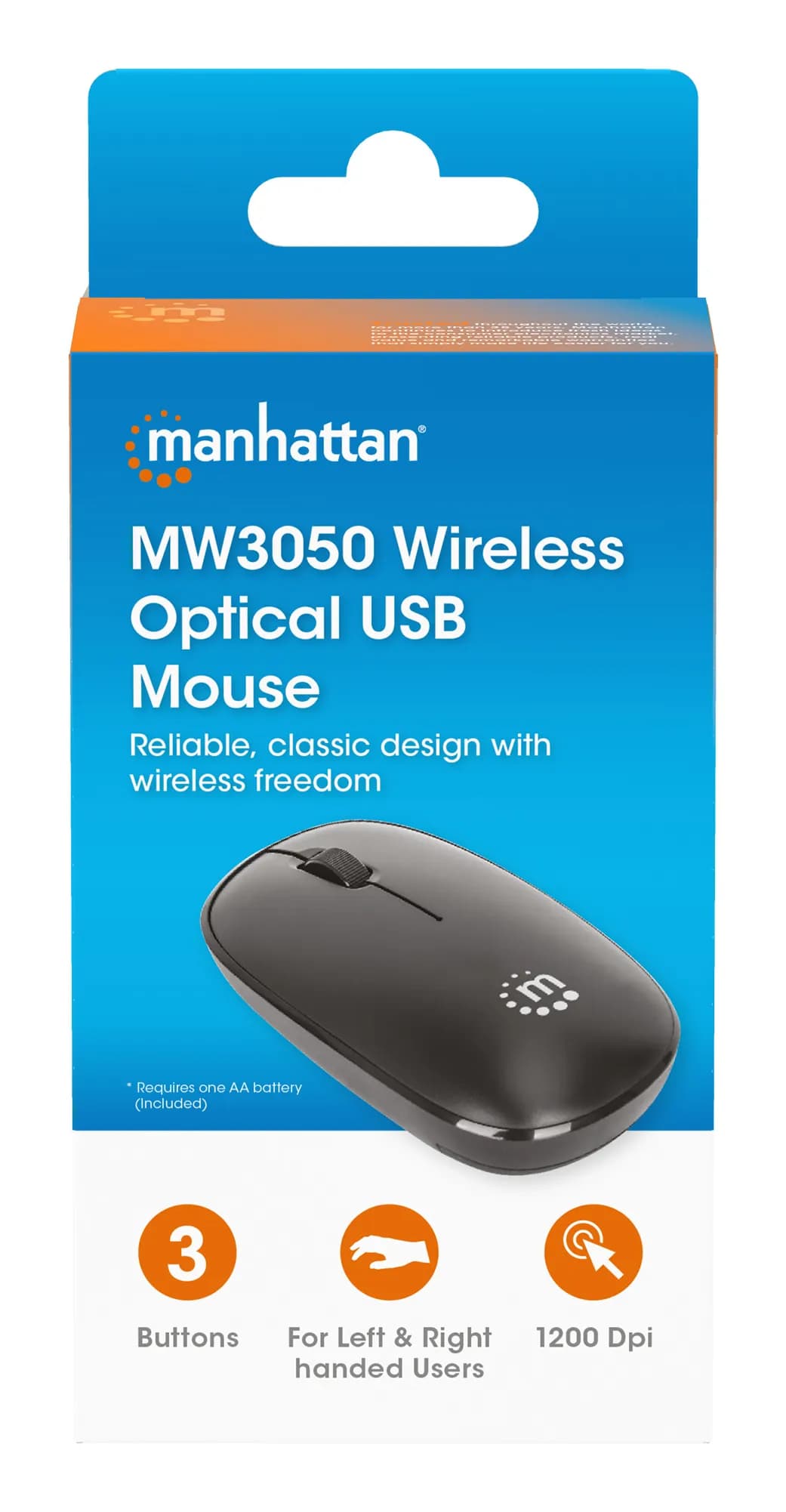 Manhattan MW3050 ratón Universal Ambidiestro Óptico 1200 DPI 10