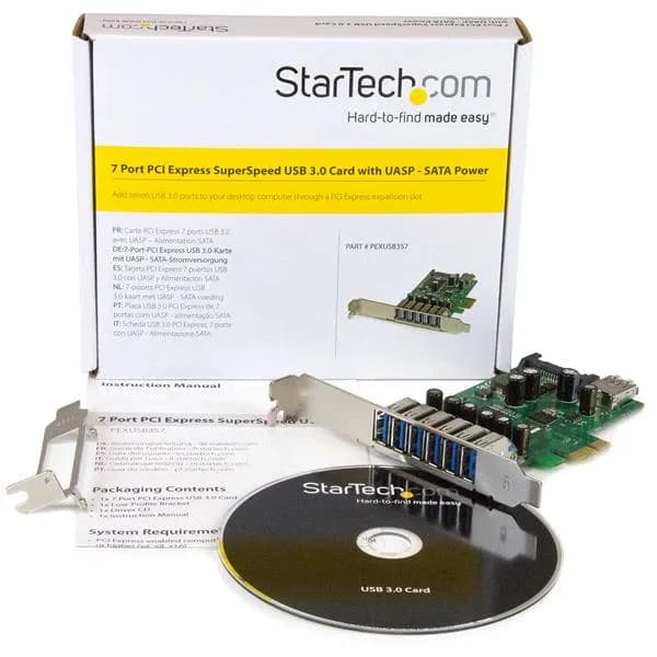 StarTech.com Adaptador tarjeta PCI Express de 7 puertos USB 3.0 con pe 5