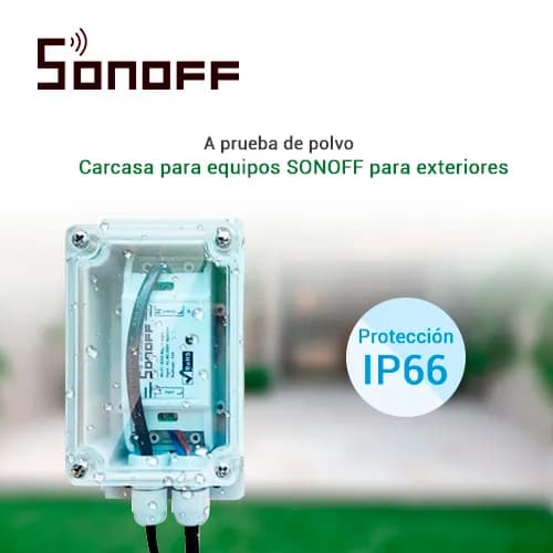 CARCAZA IP66 IMPERMEABLE COMPATIBLE CON EQUIPOS SONOFF BASIC, SONOFF R 4
