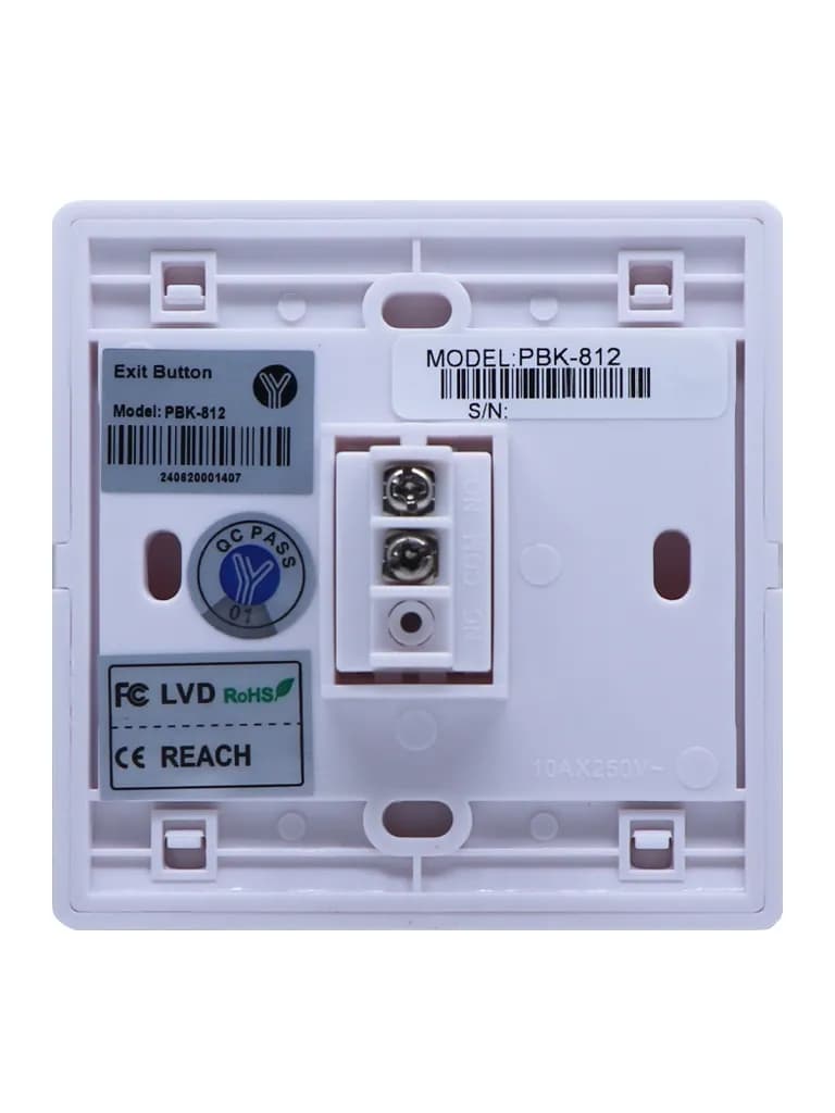 YLI PBK812 - Botón de Salida Mecánico, Carcasa Plástica, Función NO 3