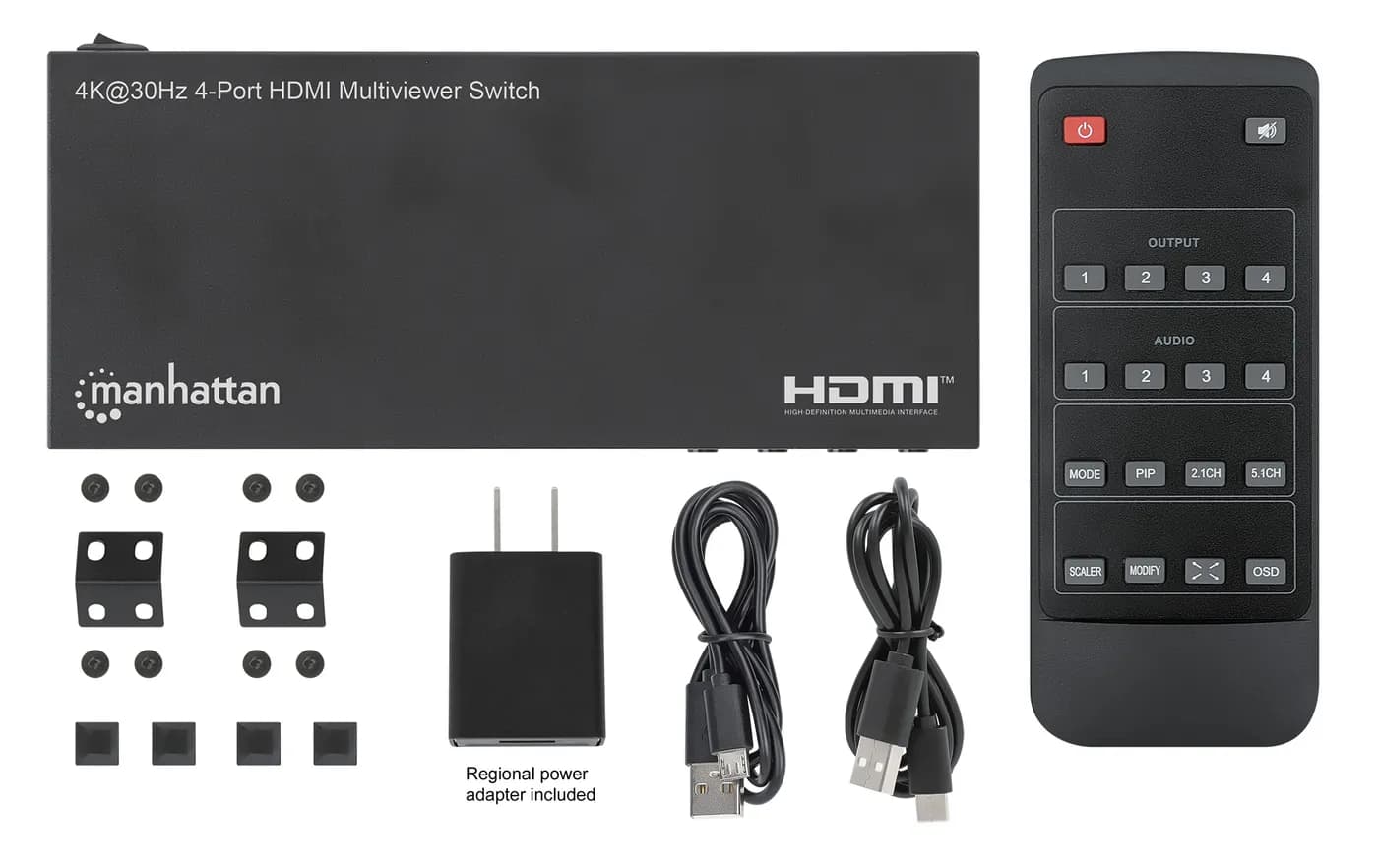 Manhattan Proyecta hasta cuatro fuentes de entrada HDMI en una pantall 9