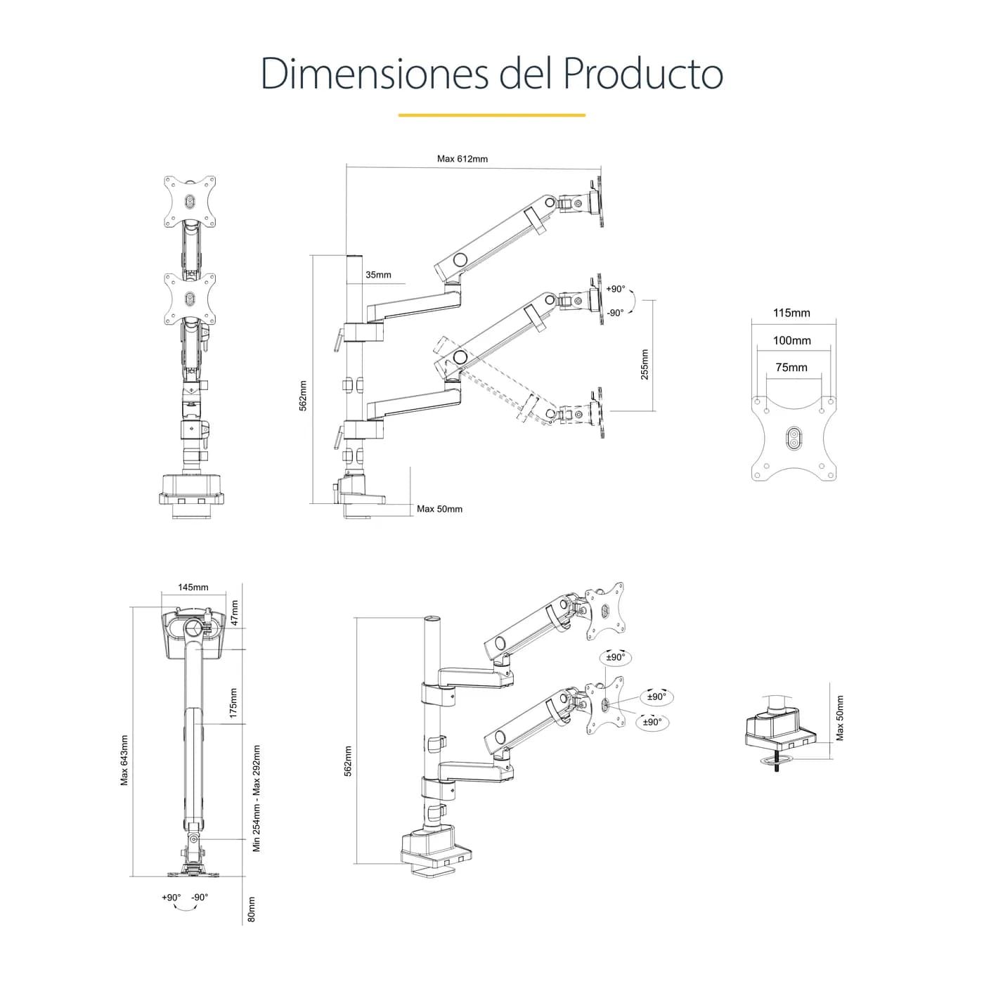 StarTech.com Brazo de Soporte para Dos Monitores - Base Soporte de Mov 19