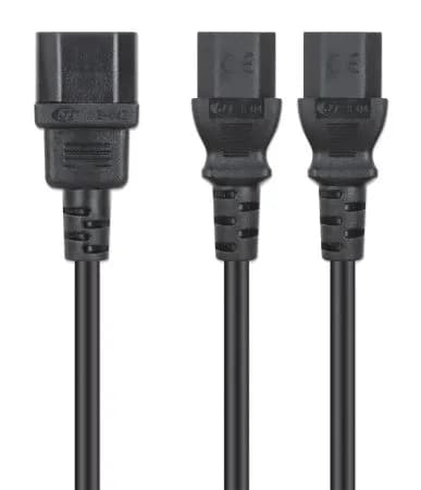 Manhattan Cable de alimentación divisor en Y, un conector C14 a 2 x C1 4
