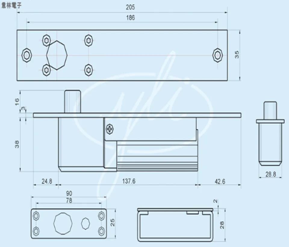 YLI YB300PACK - Paquete de cerradura de perno para control de acceso d 5