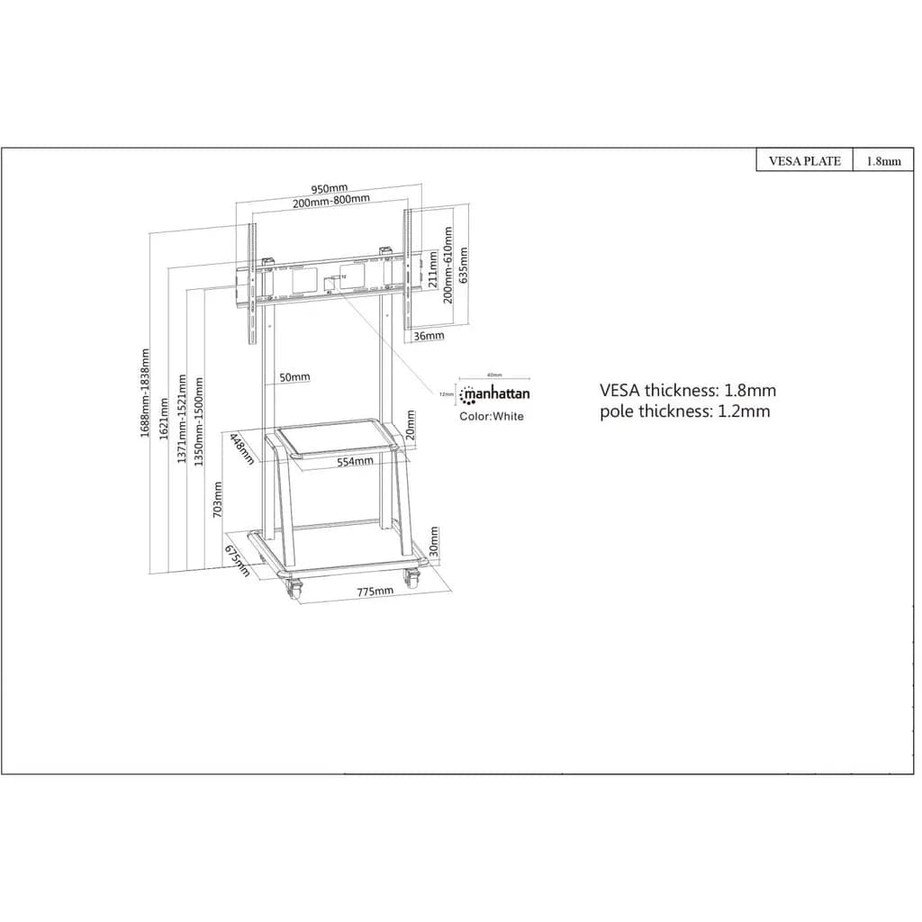 Manhattan Soporte universal para TV de alta resistencia 6