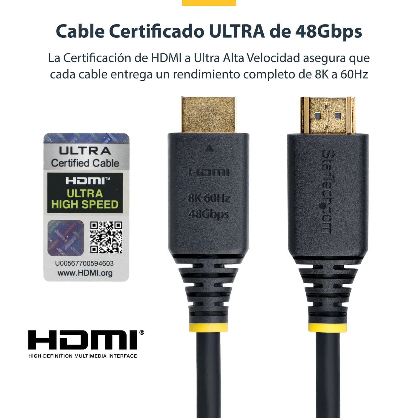 StarTech.com Cable HDMI de 2m Certificado de Ultra Alta Velocidad - 8K 12