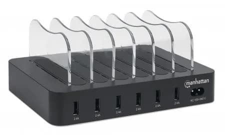 Manhattan 102254 organizador para estación de carga Negro 2