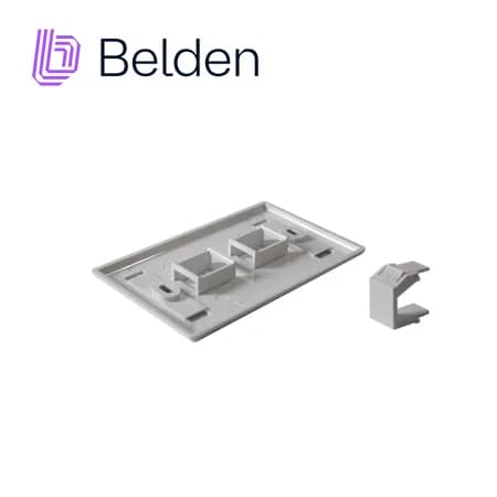 PLACA DE PARED (FACEPLATE) BELDEN AX102655 / INTERIOR / BLANCO / 2 PUE 2