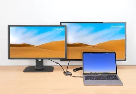 Manhattan Docking Station de USB-C a HDMI y VGA, 4 en 1, con suministr 7