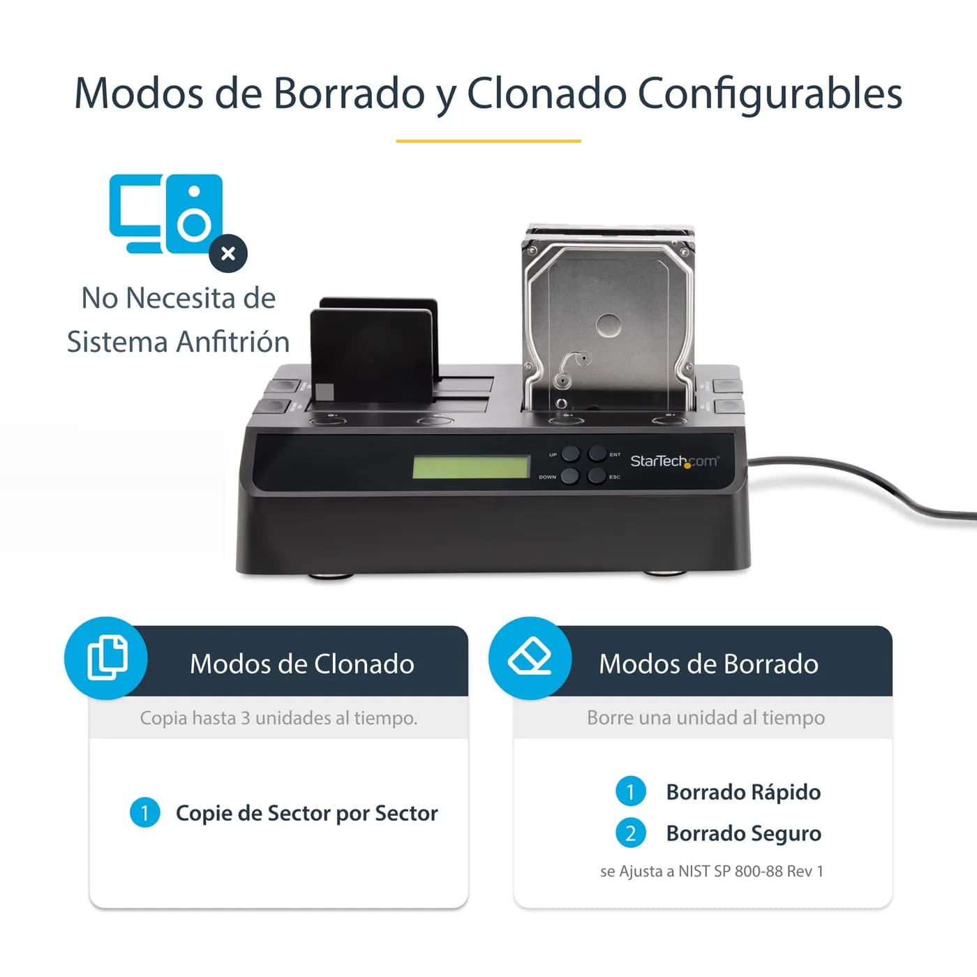 StarTech.com Clonador Borrador Autónomo USB 3.0 / eSATA a SATA de 4 Ba 10