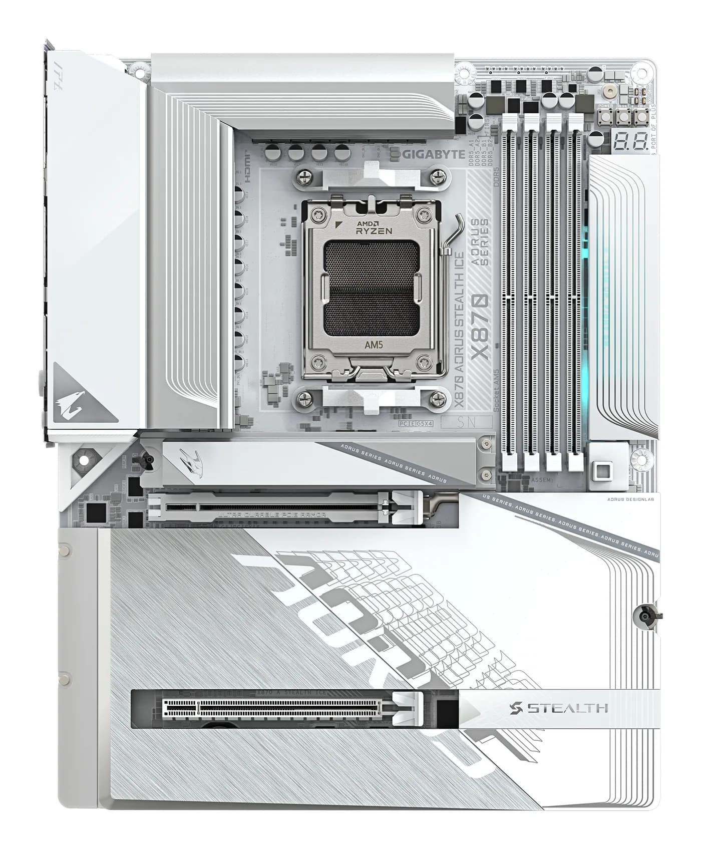 GIGABYTE X870 AORUS STEALTH ICE AMD X870 Enchufe AM5 ATX 2