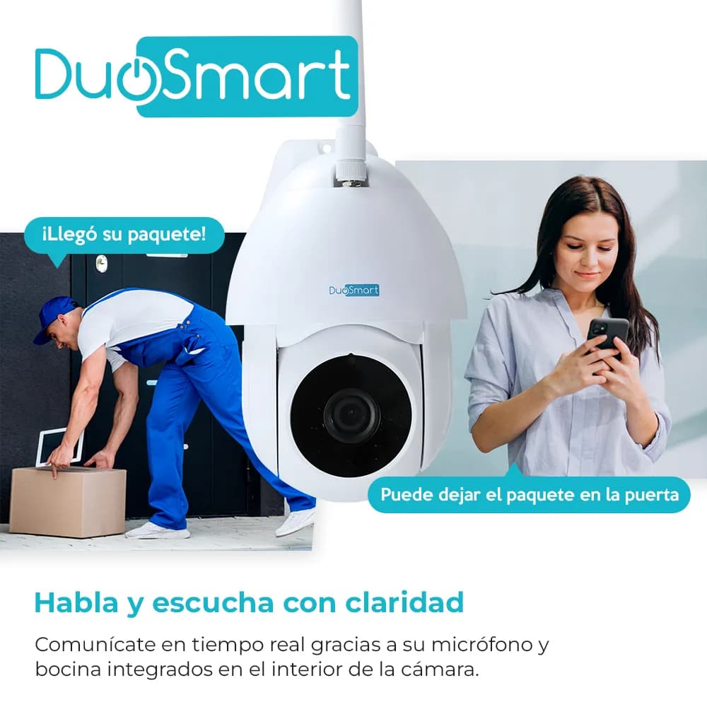 CAMARA INTELIGENTE PT DUOSMART E70 WIFI 2.4 GHZ PARA EXTERIOR CON AUDI 4