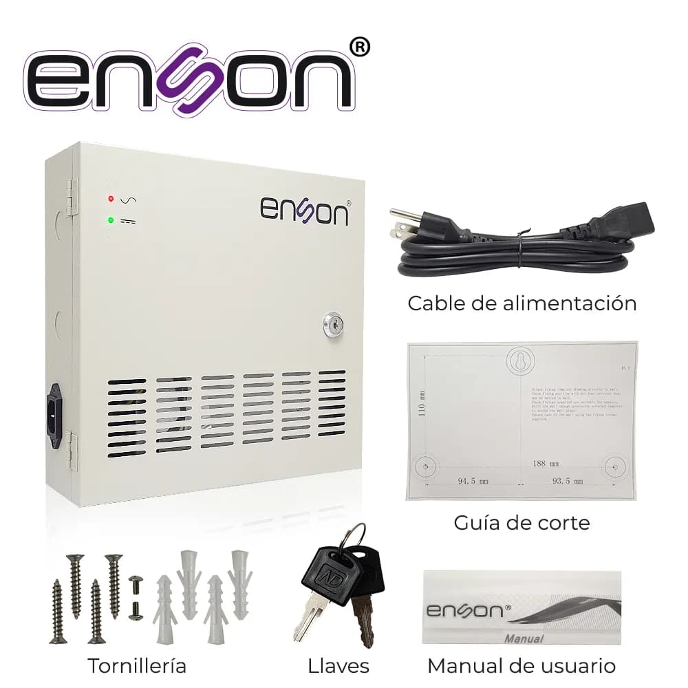 FUENTE DE PODER TIPO CAJA ENSON PSB-20A-1218 12VDC 20A 18 CANALES DE 1 4