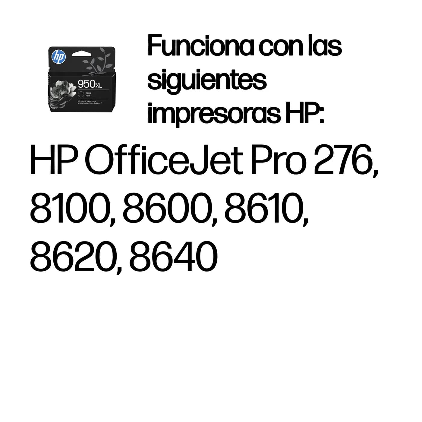 HP Cartucho original de tinta negra de alto rendimiento 950XL 2