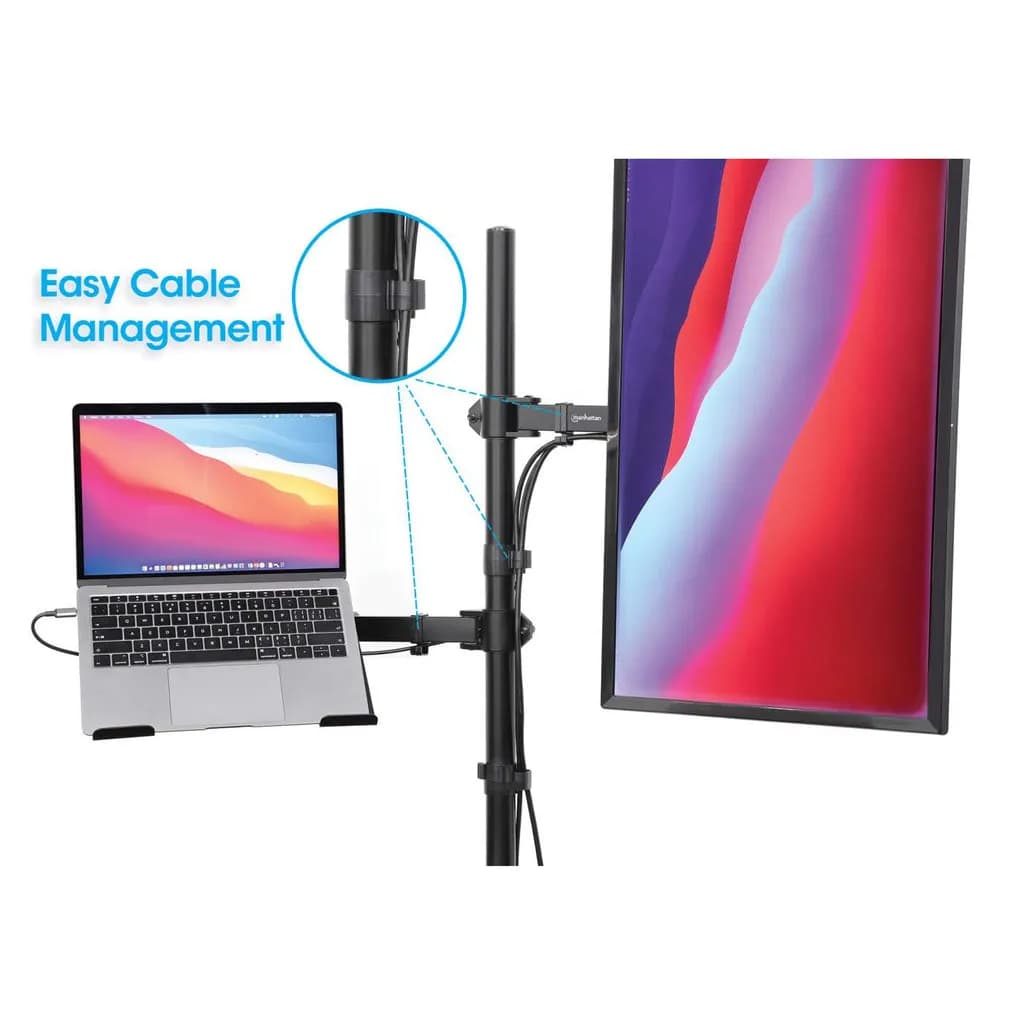 Manhattan Soporte para escritorio combinado con brazo para monitor y s 9