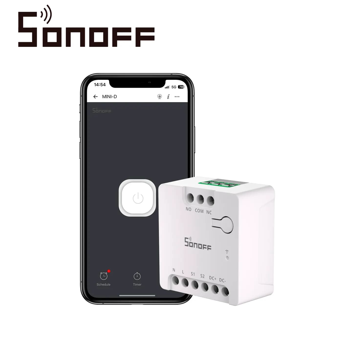 INTERRUPTOR INTELIGENTE MATTER  SALIDA PULSO SECO  SONOFF MINI-D / COM 3