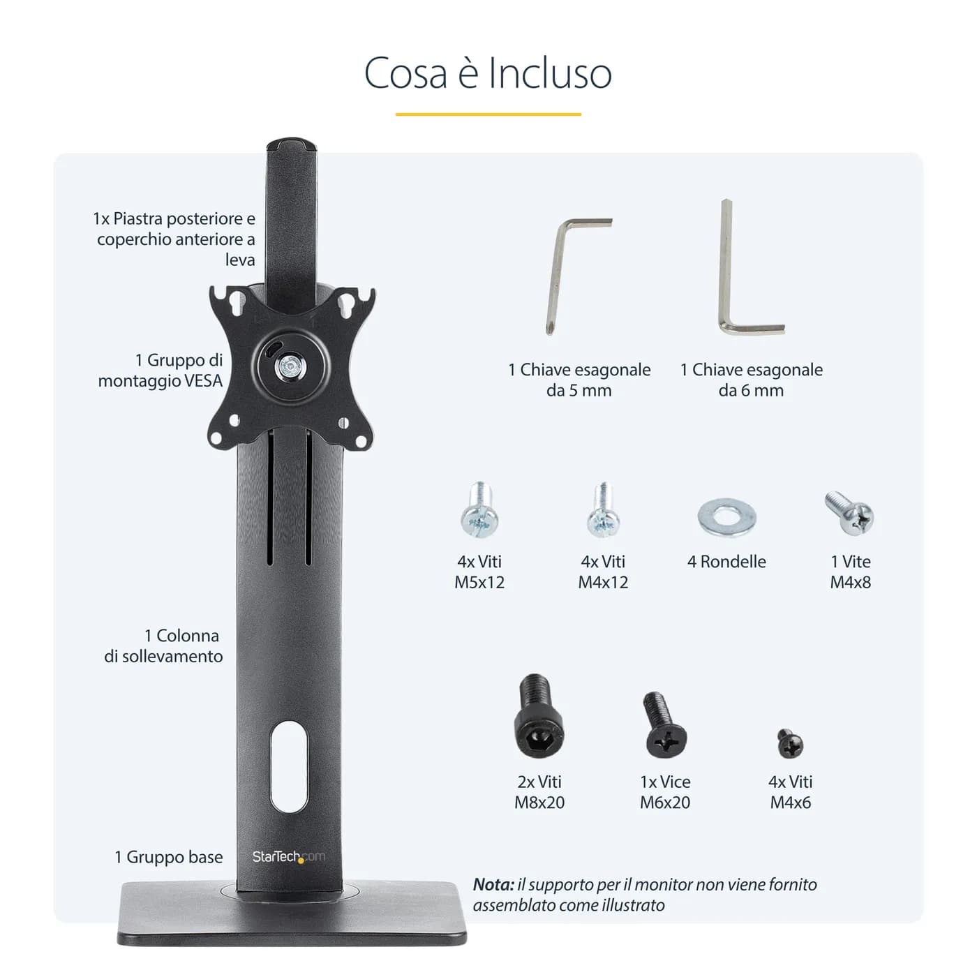 StarTech.com Soporte para Monitor - Porta Monitor Autónomo y de Altura 24