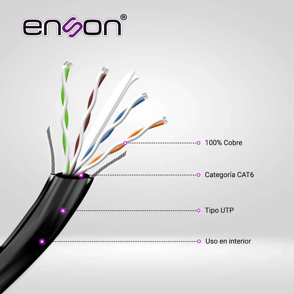 CABLE UTP PARA ELEVADOR CAT6 ENSON 43352B3055 SERIE PRO-II CALIBE 23 A 2