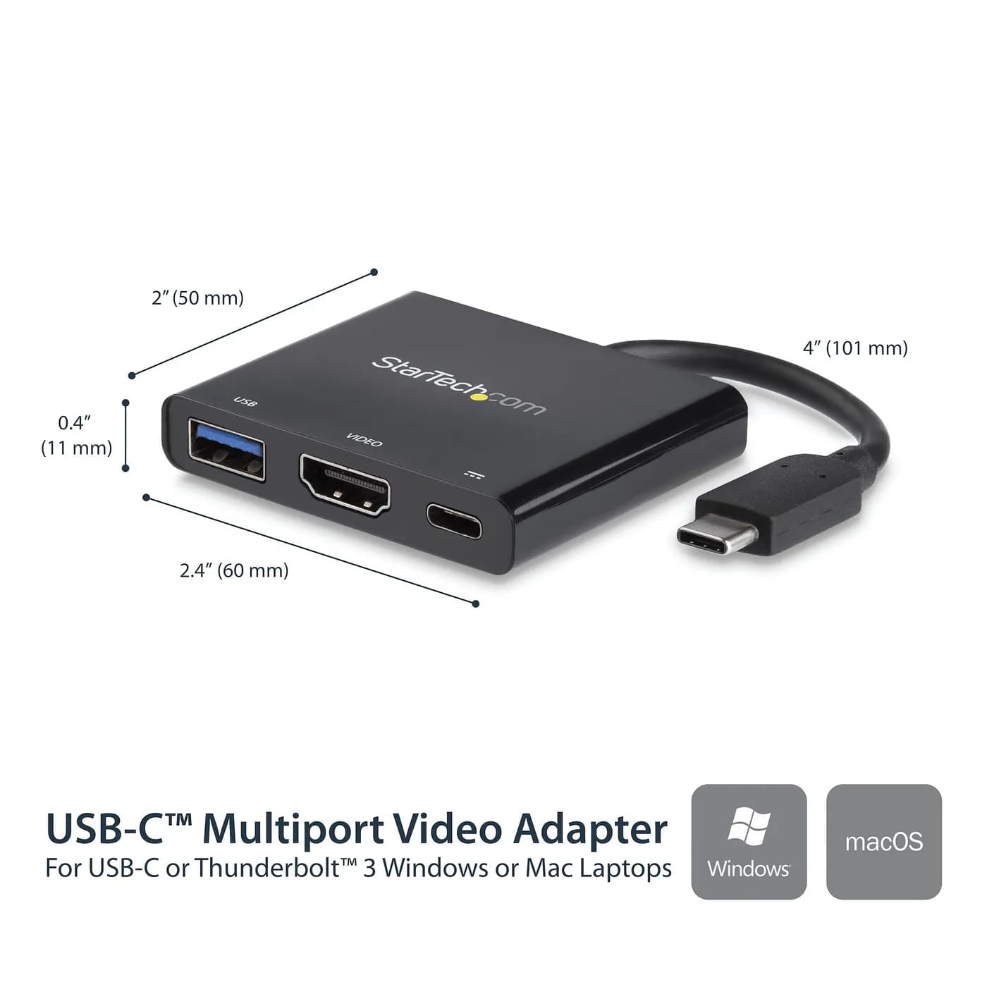 StarTech.com Adaptador Multipuertos USB-C con HDMI - Puerto USB 3.0 -  2