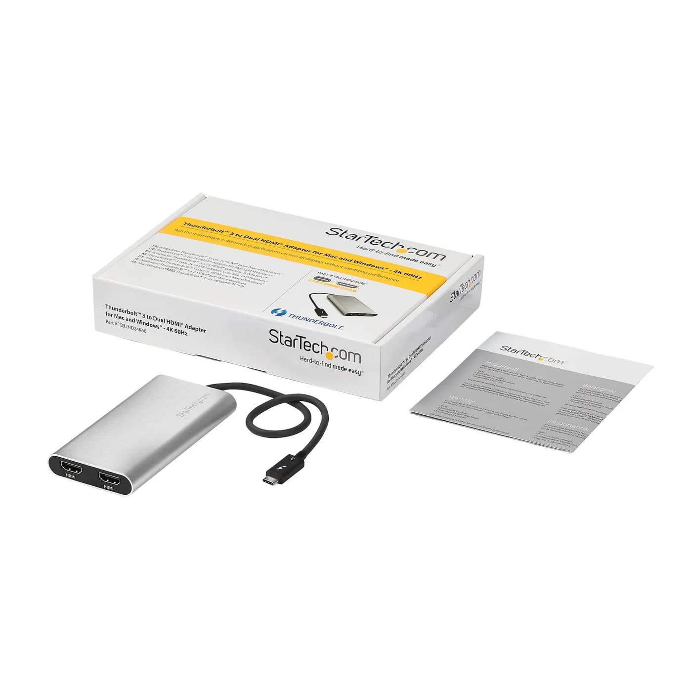StarTech.com Adaptador Thunderbolt 3 a Dos Monitores HDMI 2.0 - Certif 8