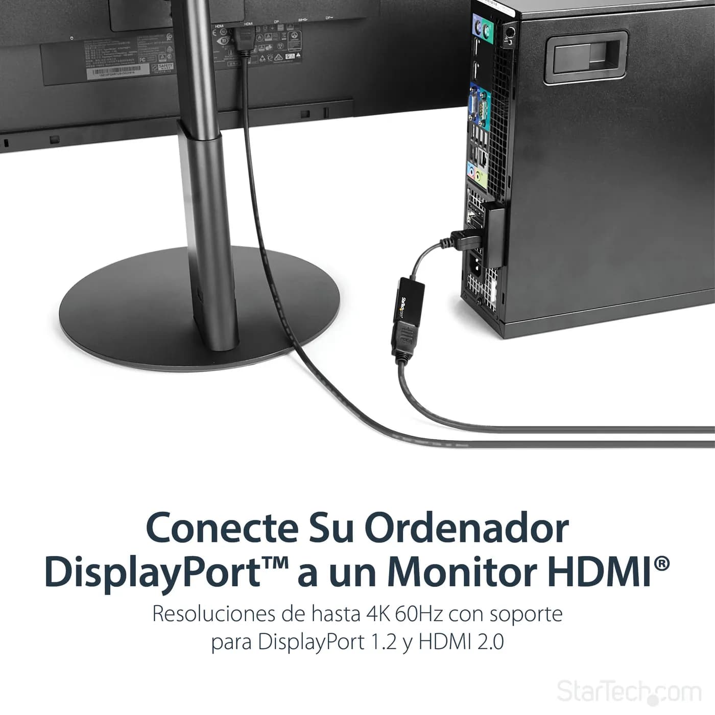 StarTech.com Adaptador Conversor DisplayPort a HDMI - 4K 60Hz 8