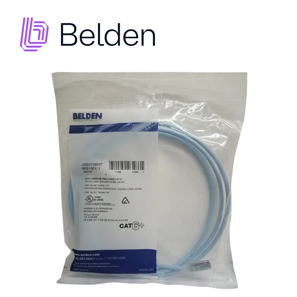 PATCHCORD UTP CAT6 BELDEN C601116007 FORRO PVC AZUL CLARO CMR-RISER 4  2