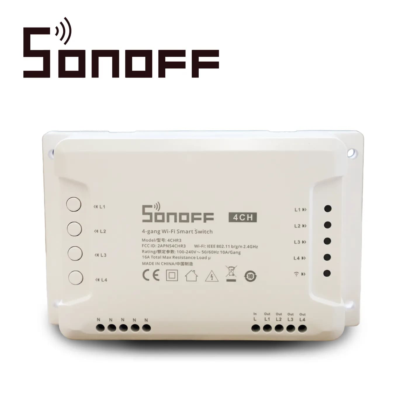 INTERRUPTOR ON/OFF SONOFF 4CH R3 SMART INALAMBRICO WIFI PARA SOLUCION  4