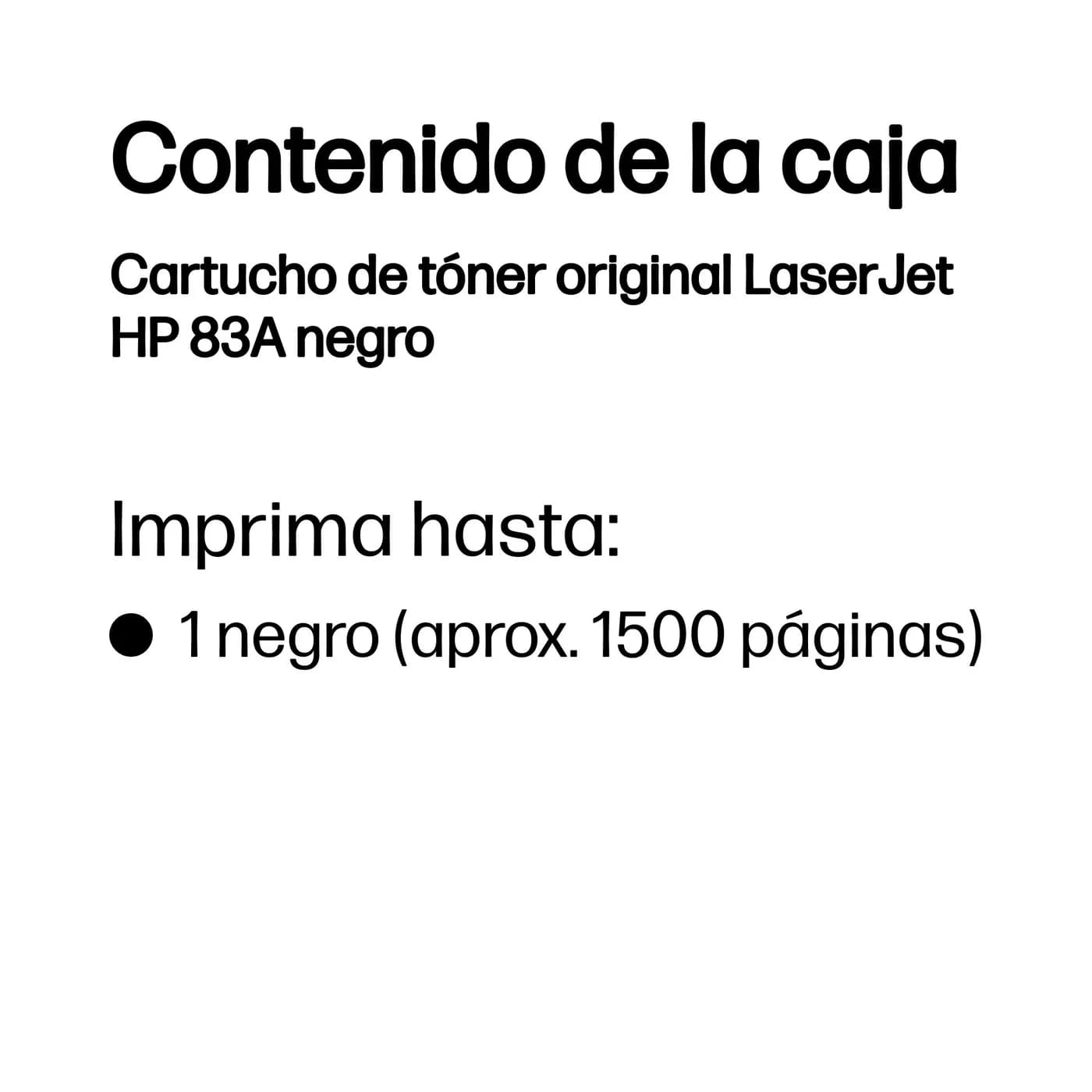 HP Cartucho original de tóner negro 83A LaserJet 2