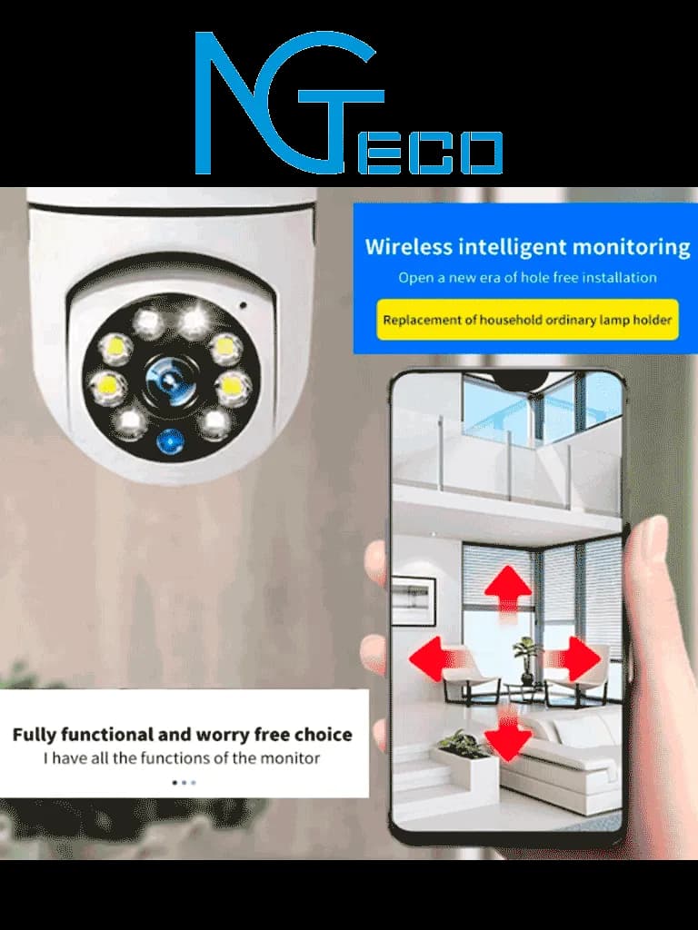 NGTECO NGSH01C2IN - Cámara Inteligente WiFi / 3MP / Visión PTZ 355° /  2