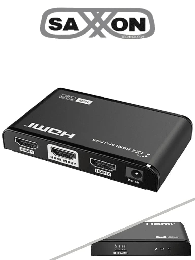 SAXXON LKV312HDR-V2.0 - Divisor de Video HDMI 4K de 1 Entrada y 2 sali